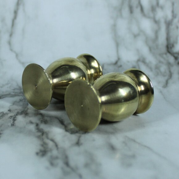 Vintage Solid Brass Mini Taper Candle Holders Set of 2 Classic Polished Decor - Picture 3 of 4